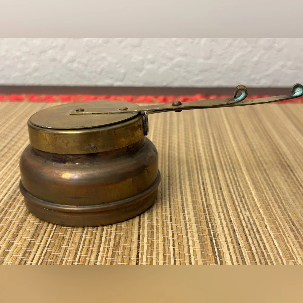 Copper & Brass Chafing Dish Wood Handle Made in Pescia Italy
